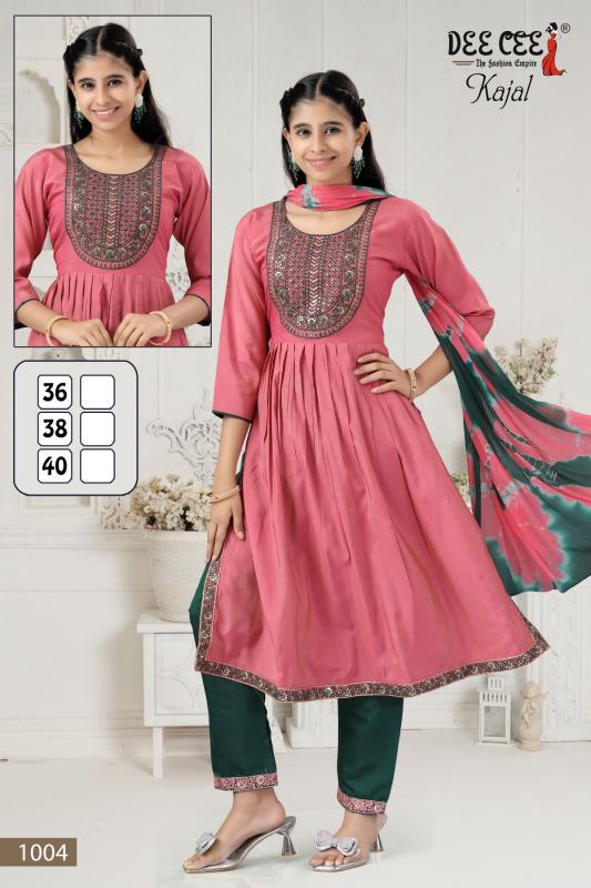 Deecee kajal roman simmer flaired 3 pcs indian fancy kurtis