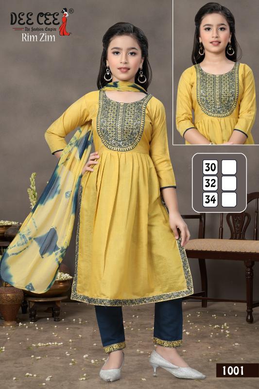 Deecee rim-zim roman simmer naira cut 3 pcs indian designer kurtis