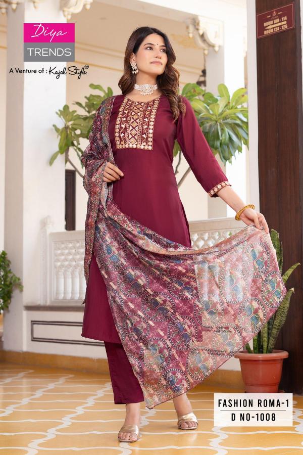 Diya trends fashion roma 1roman silk 3 pcs kurti manufacturers