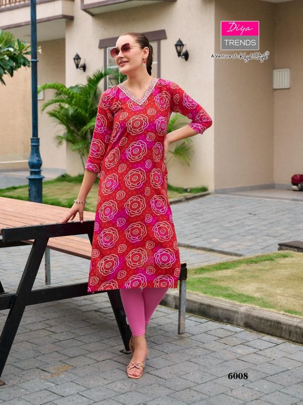 Diya trends gardencity NX rayon printed kurti wholesale dress