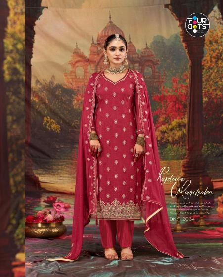 Fourdots kashmira organza crush dress material in india