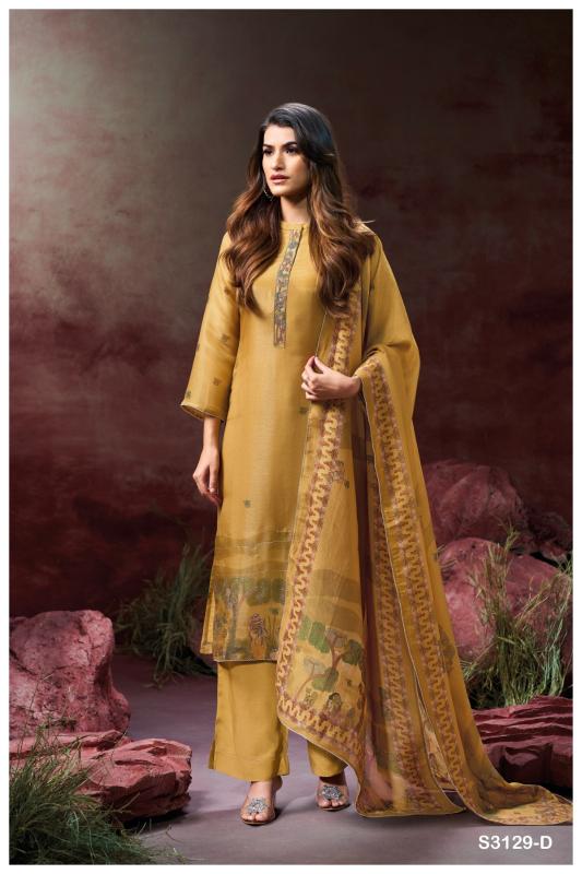 Ganga aynslie 3129 bemberg gadwai dress material price in india