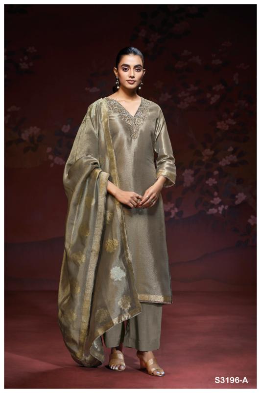 Ganga darshi 3196 bemberg silk indian dress material set for women
