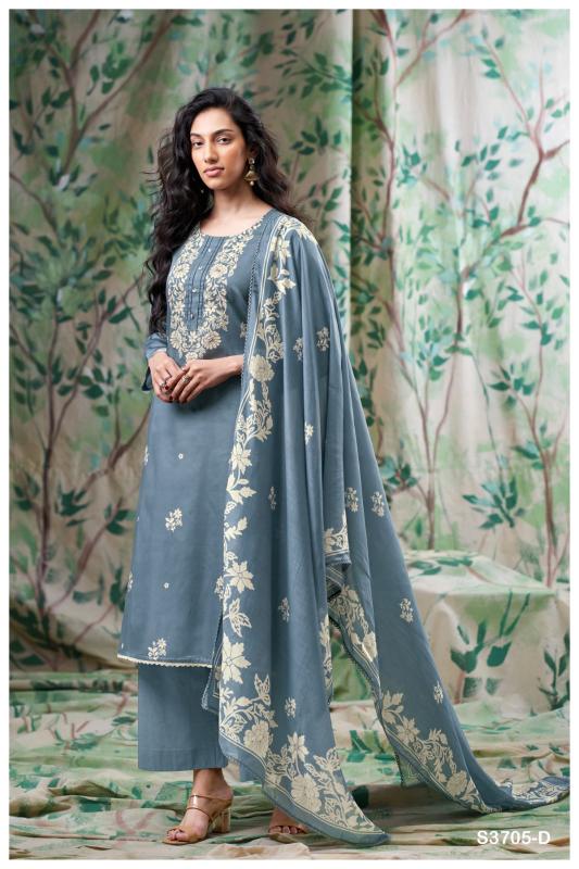 Ganga giselle 3705 cotton satin printed westside dress material india