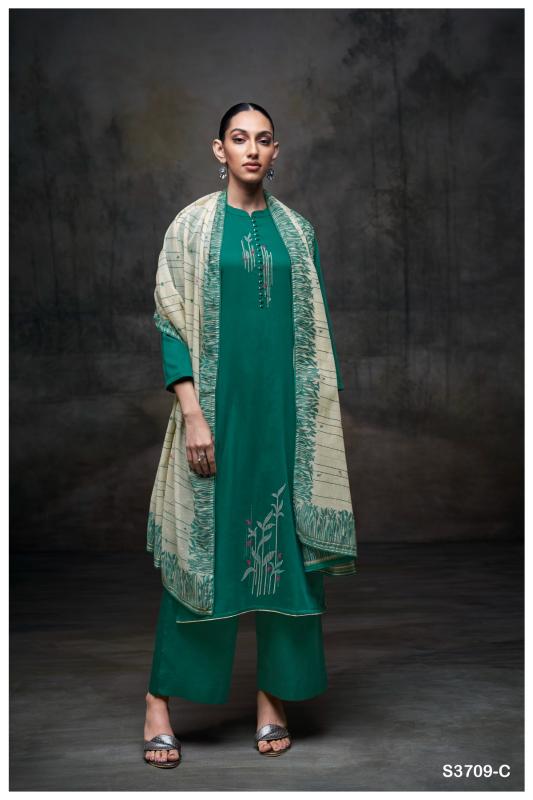 Ganga meher 3709 cotton satin solid indian dress material set