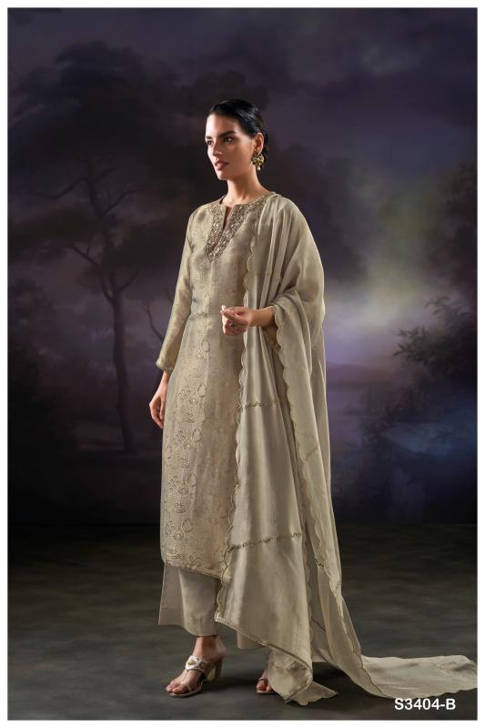 Ganga nida 3404 bemberg silk dress material designs indian