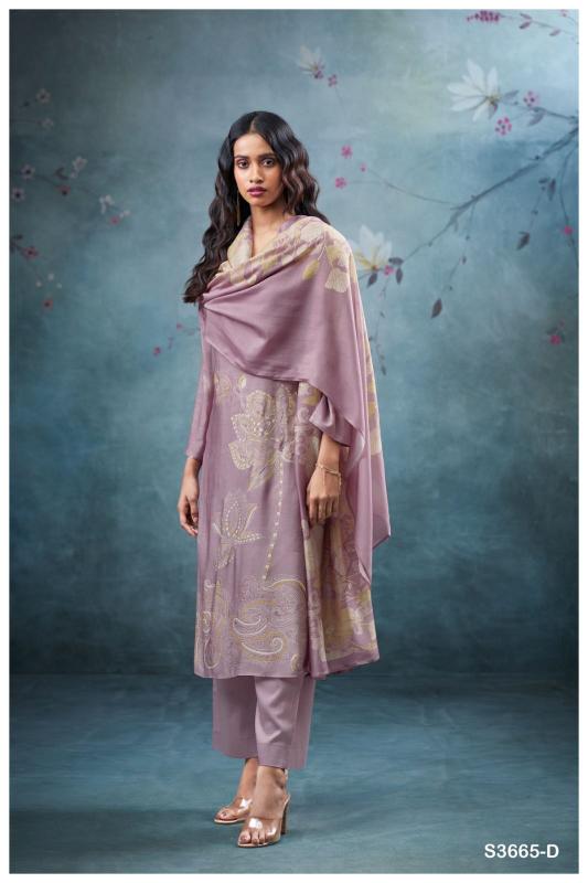 Ganga qirat 3665 bemberg silk indian women dress material 