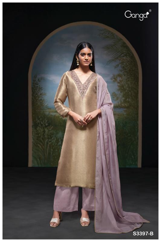 Ganga siyani 3397 bemberg silk india dress material design