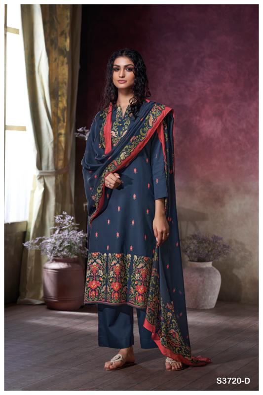 Ganga tamsin 3720 cotton satin printed amazon indian dress material 