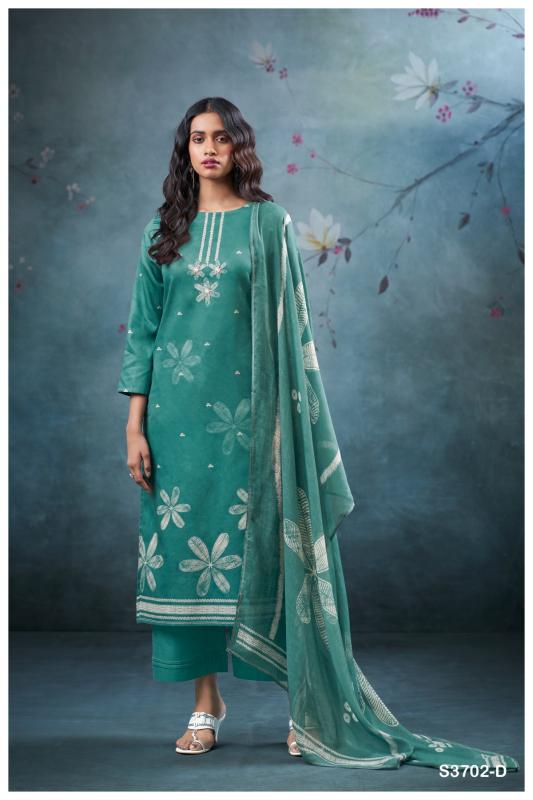 Ganga ulani 3702 cotton satin printed best dress material in india