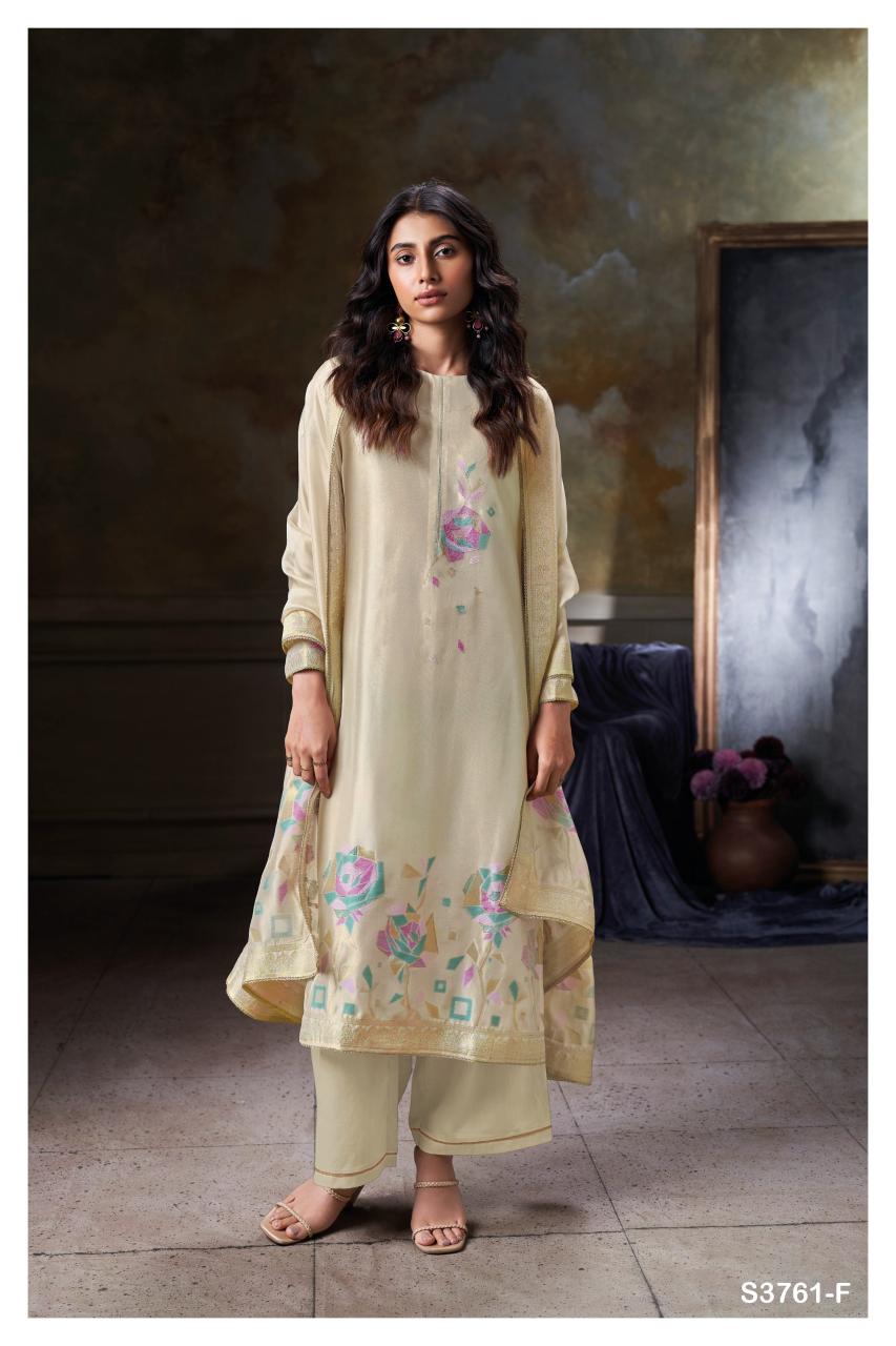Ganga vayla 3761 viscose woven dress material on sale in india