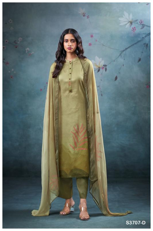 Ganga vrinda 3707 cotton satin printed dress material manufacturers in india