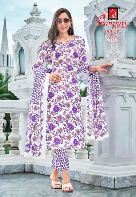 Ganpati jaipuri vol-15 cotton printed 3 pcs indian fashion kurtis