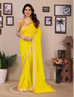GC soft georgette with lace work stylish indian sarees