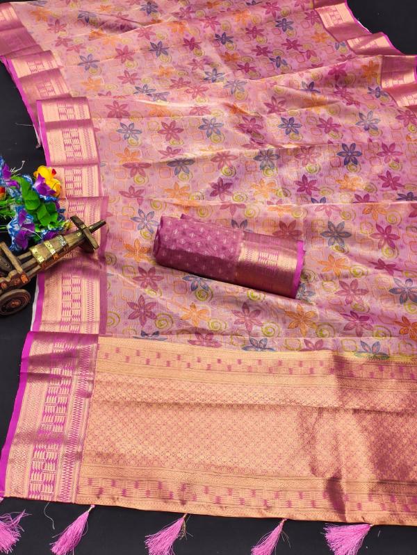 GC soft jacquard digital print indian ethnic sarees
