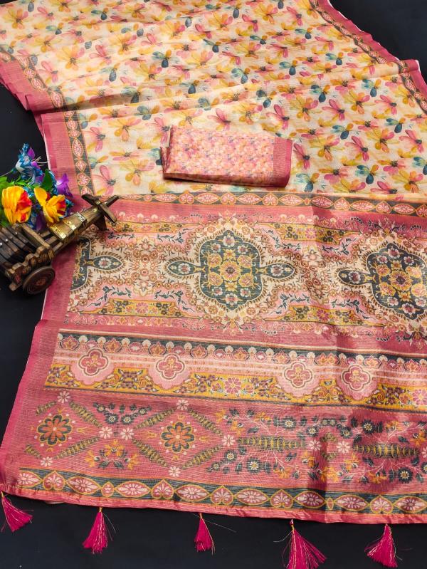 GC soft jacquard with digital print surat wholesale saree