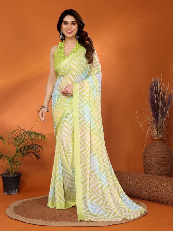 GC soft satin patta printed saree for womens online india