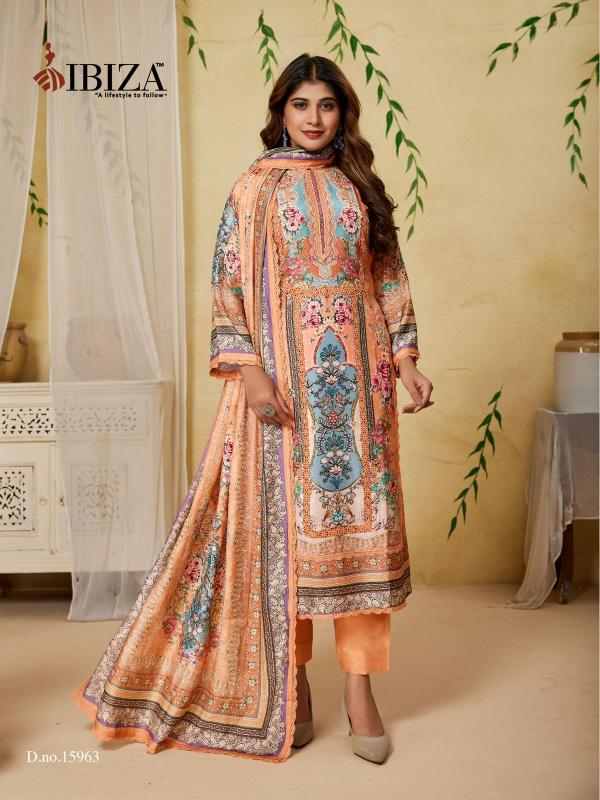 Ibiza mintra bemberg muslin digital print dress material export from india