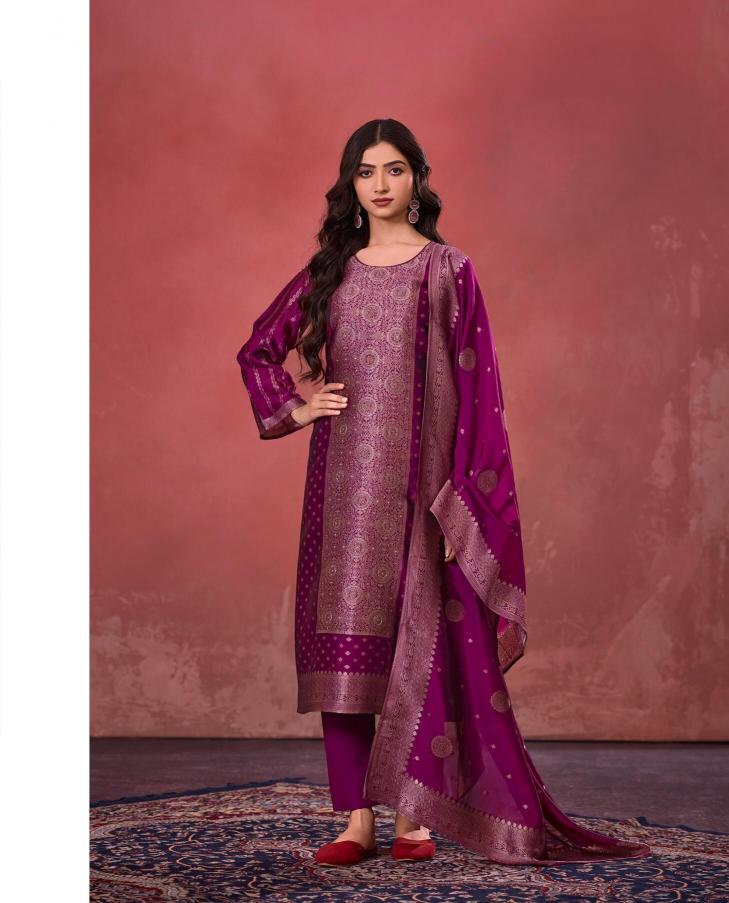 Ibiza samia banglory silk jacquard dress material indian clothing