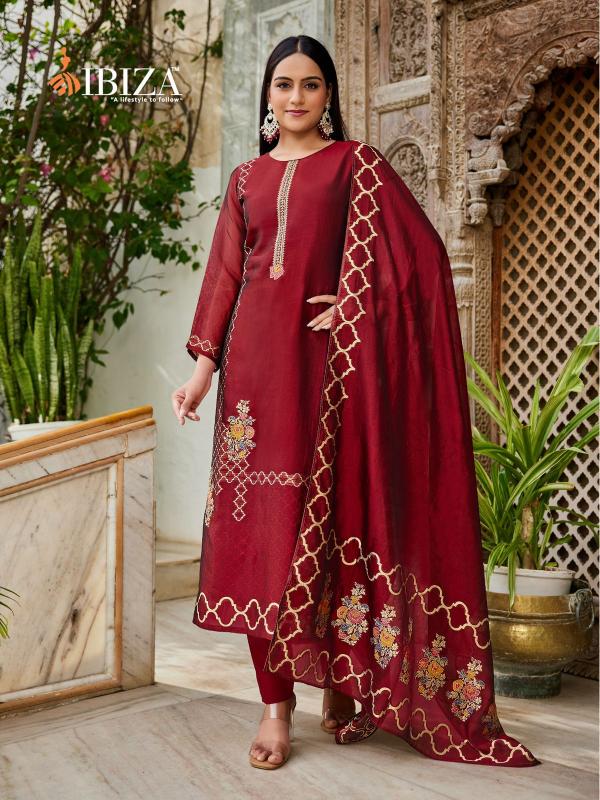 Ibiza sukoon banglory silk jacquard dress material indian outfit