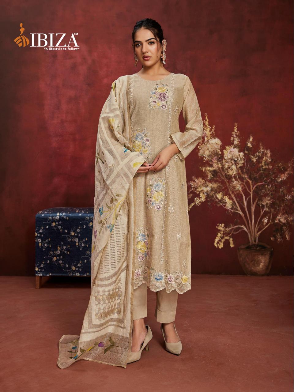 Ibiza tanishq orgenic sen silk dress material indian clothing
