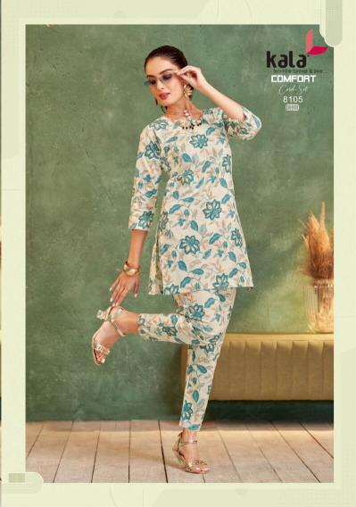 Kala comfort vol-4 coord set cotton printed kurti wholesaler in surat