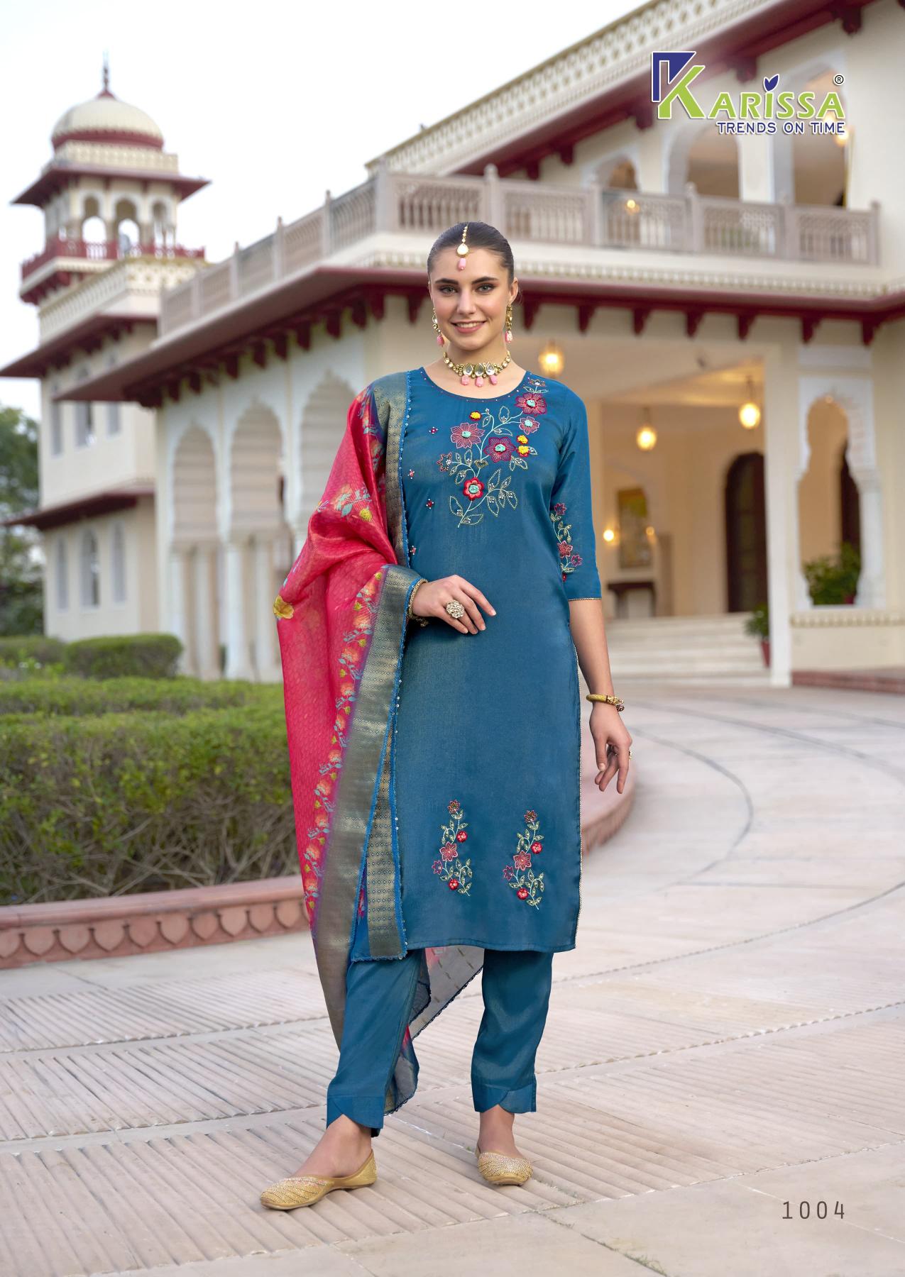 Karissa mohini viscose simmar 3 pcs kurti wholesalers