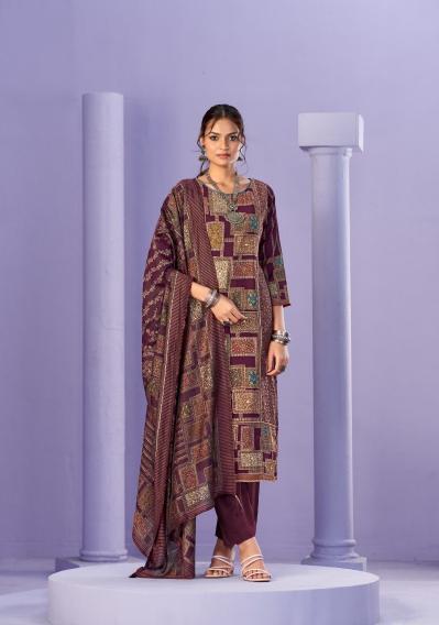Radhika azara beauty silk 3 designer print dress material on sale in india