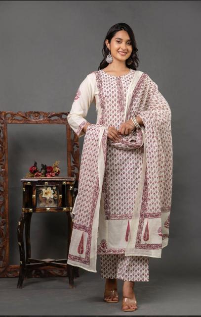 Karma cotton straight cut 3 pcs buy kurti online india