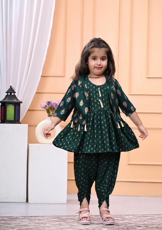 Karma kids 5 girls wear rayon kurta dhoti sets india