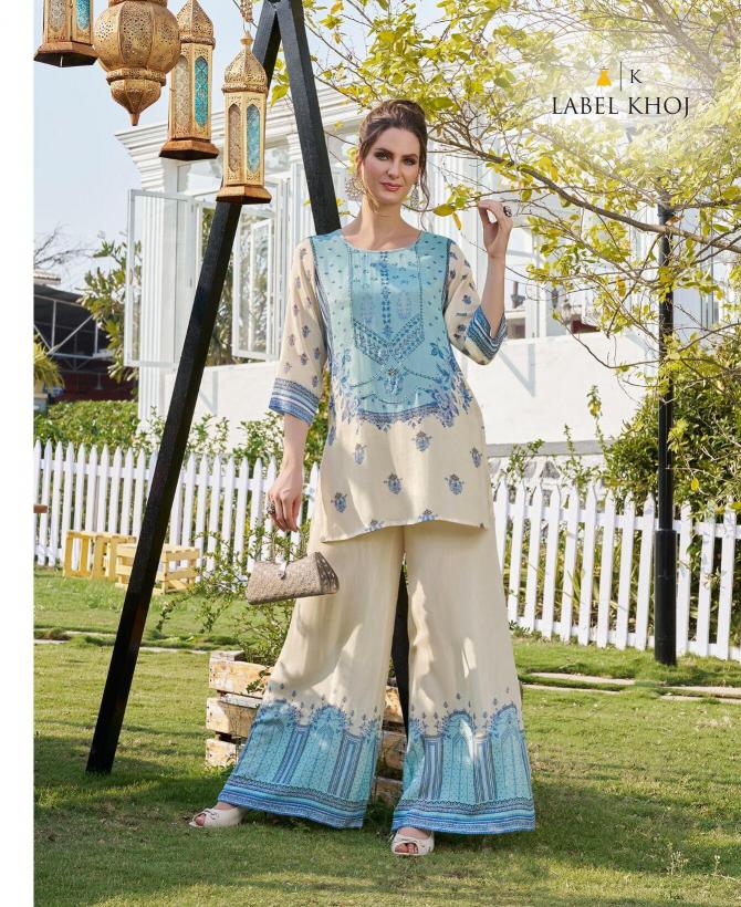Karma label khoj vacay mode maslin print cord set manufacturer