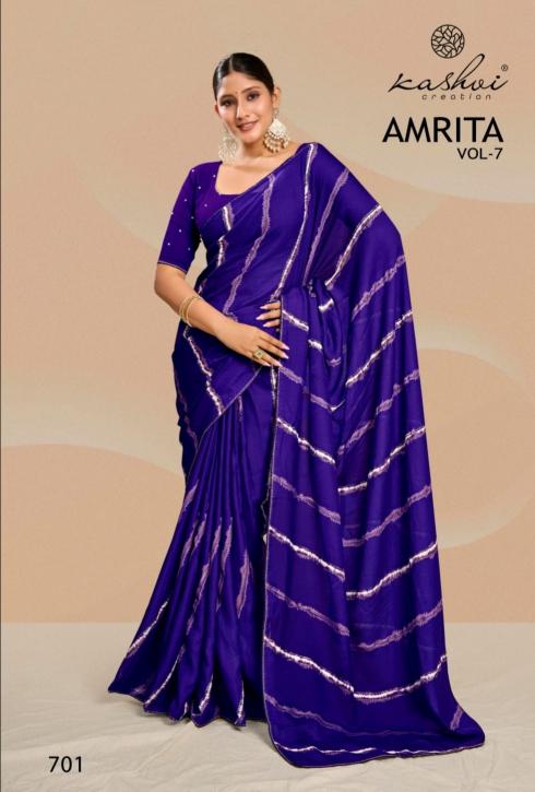 Kashvi creation amrita vol 07 dull moss foil print indian sarees ebay