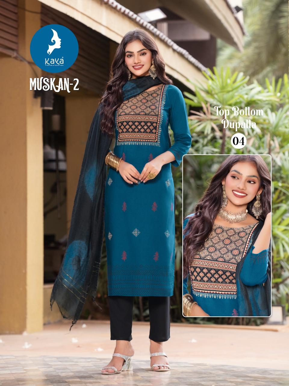 Kaya kurti muskan 2 rayon straight cut 3 pcs buy indian kurtis