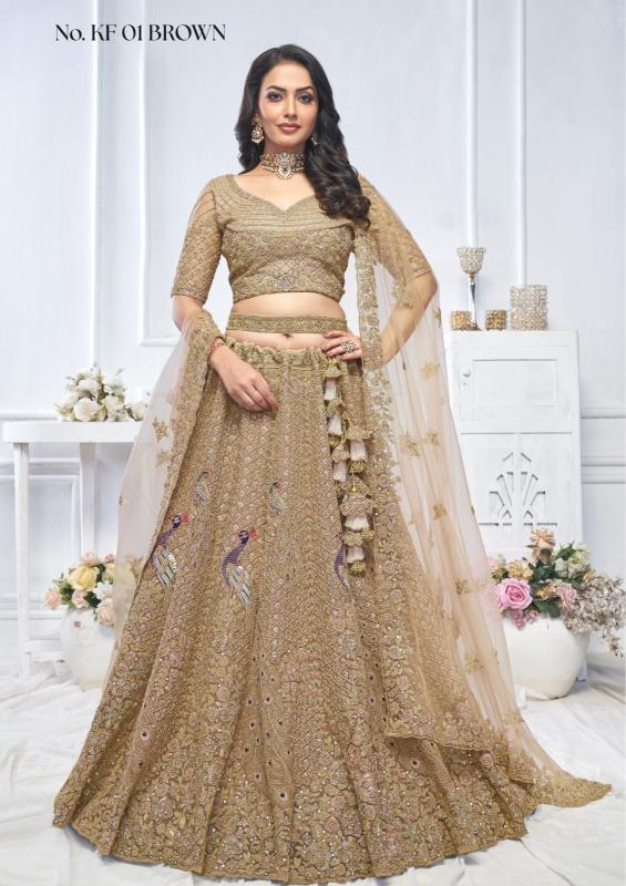 KF-01 Peach Soft net Lehengha Choli suppliers in Delhi