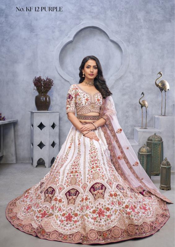 KF-12 Banarasi silk Purple Lehenga choli exporters in Surat