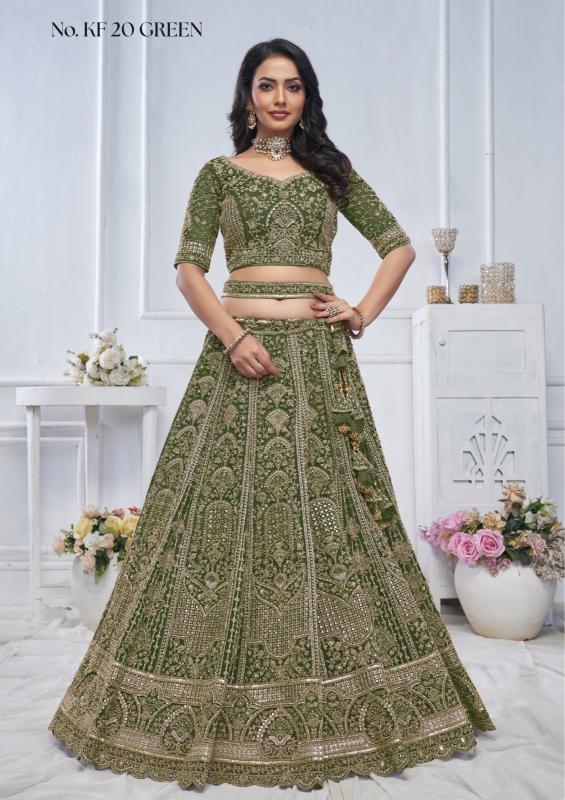 KF-20 Soft net Green Latest lehenga choli designs in Hyderaba