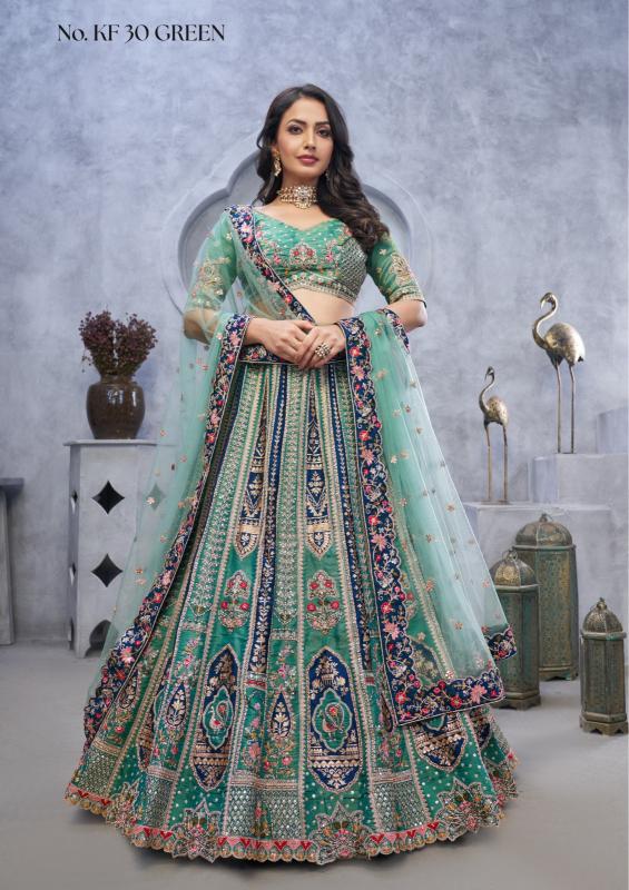 KF-30 Banarasi silk Green Surat designer lehenga choli online