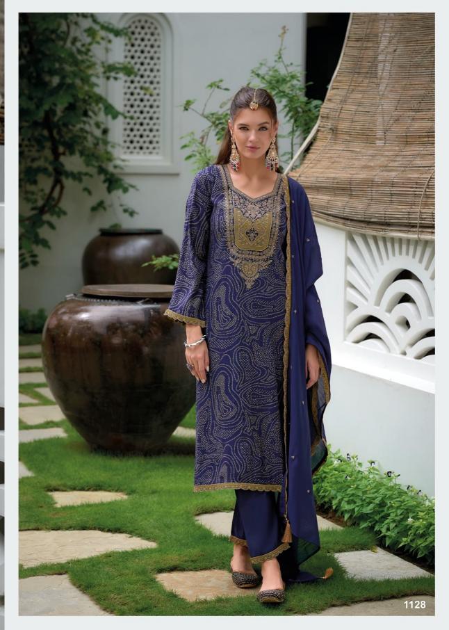 Kilory trends bandhej foil print straight types of indian dress material 
