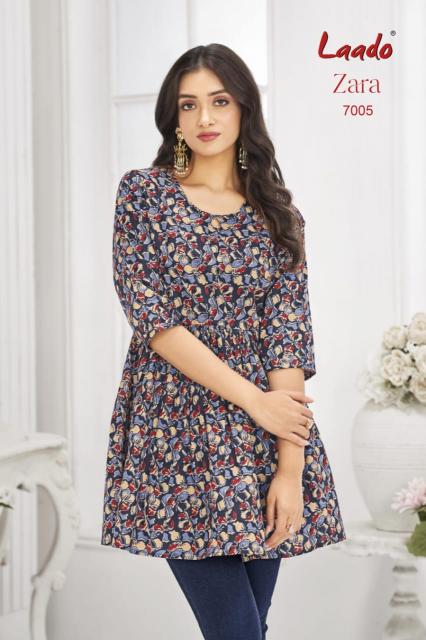 Laado zara vol-7 cotton printed short top wholesale suppliers of womens clothing in india