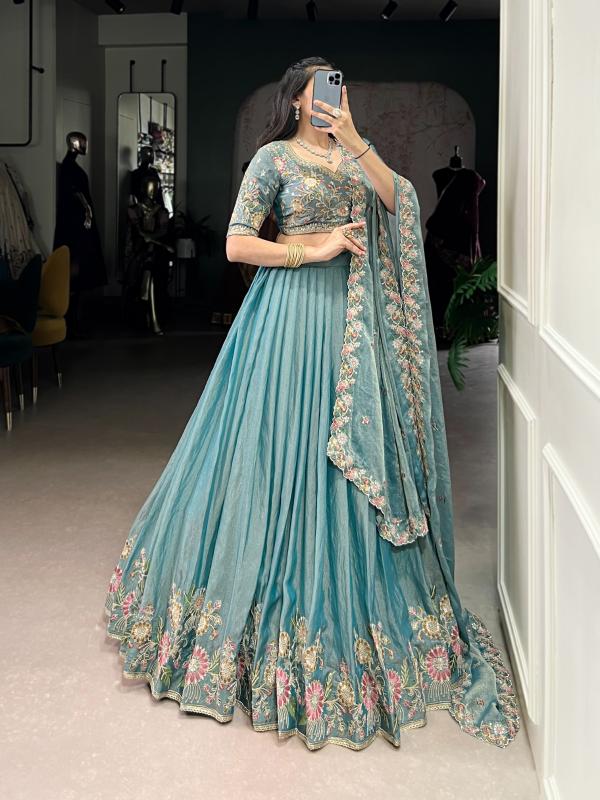 Lehenga Choli 2025 Zari Shimmer Surat wholesale designer lehenga market
