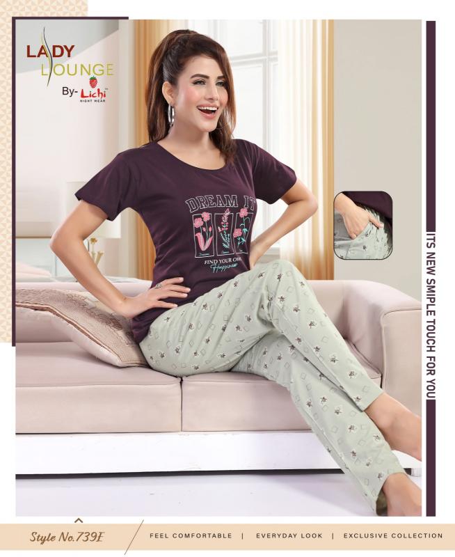 Lichi lady lounge cotton hojiyari night suit wholesale kurtis catalogue