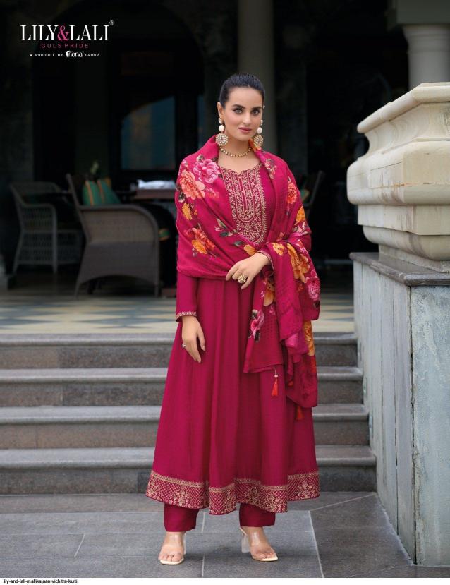 Lily & lali mallikajaan anarkali style 3 pcs wholesale dress manufacturers in india