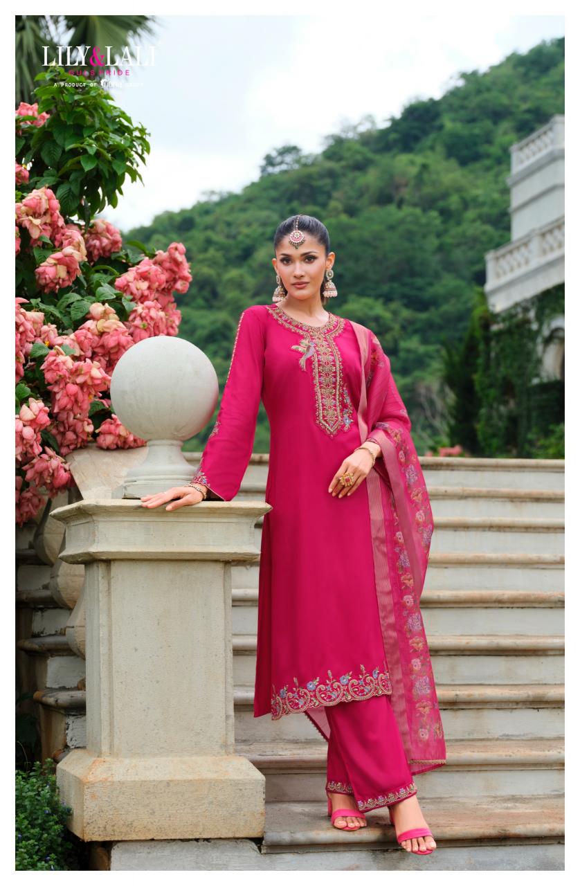 Lily & lali mehzabeen viscose gaji silk 3 pcs kurti manufacturers