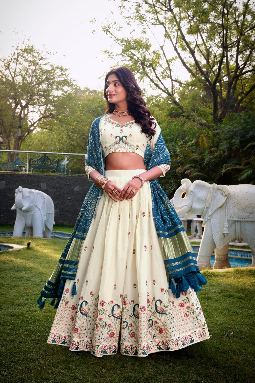 LNB Khadi cotton PCK Blue Buy lehenga choli online Surat