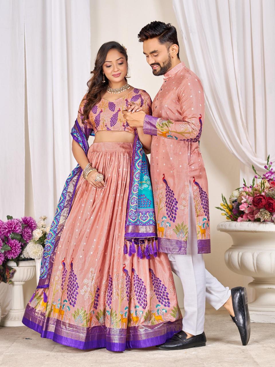 LOVE BIRDS Dola Silk Pink Designer Lehegha choli in Kolkata