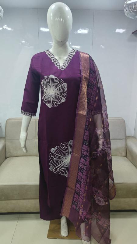 Mairaa roman silk 3 pcs set kurti manufacturers in india