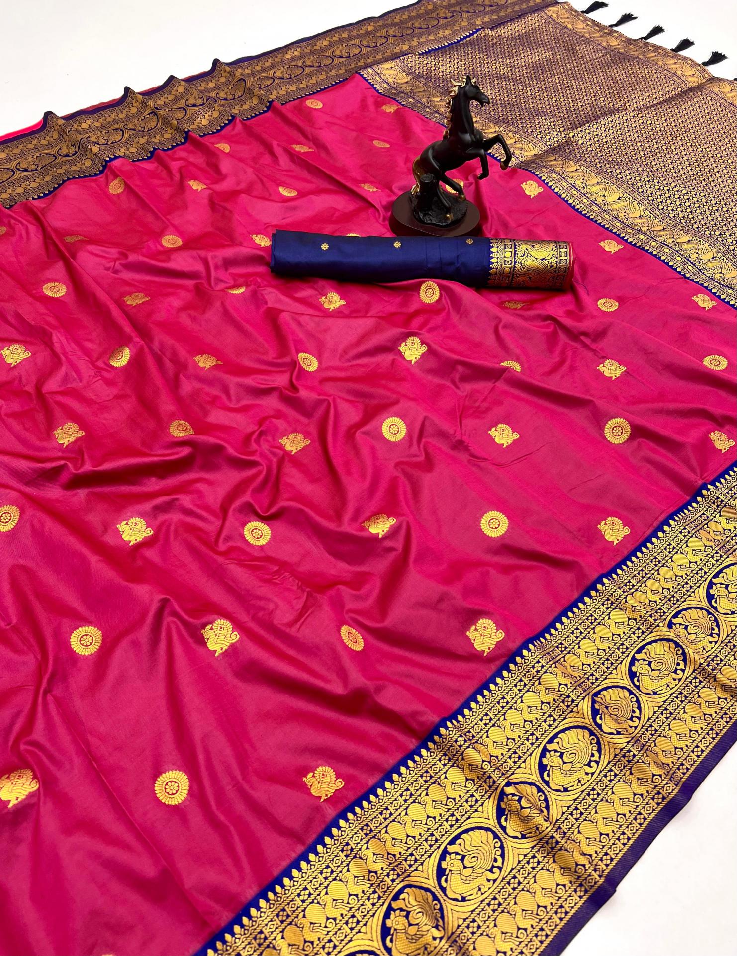 Malhar peacock paithani rakhi special soft silk bulk saree