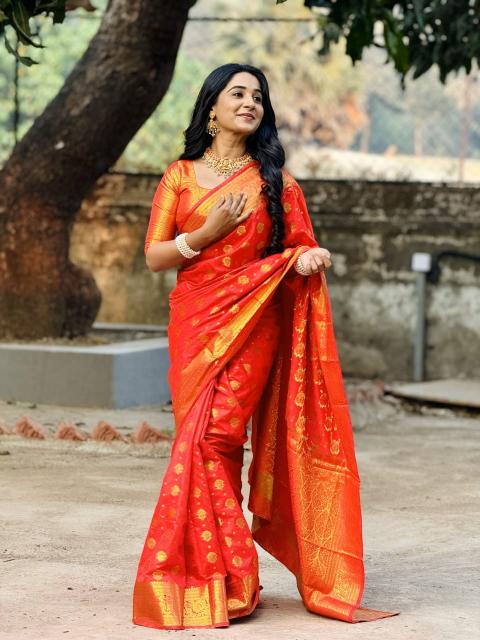 Malhar pushpa-vol-8 banarasi soft silk saree in surat online