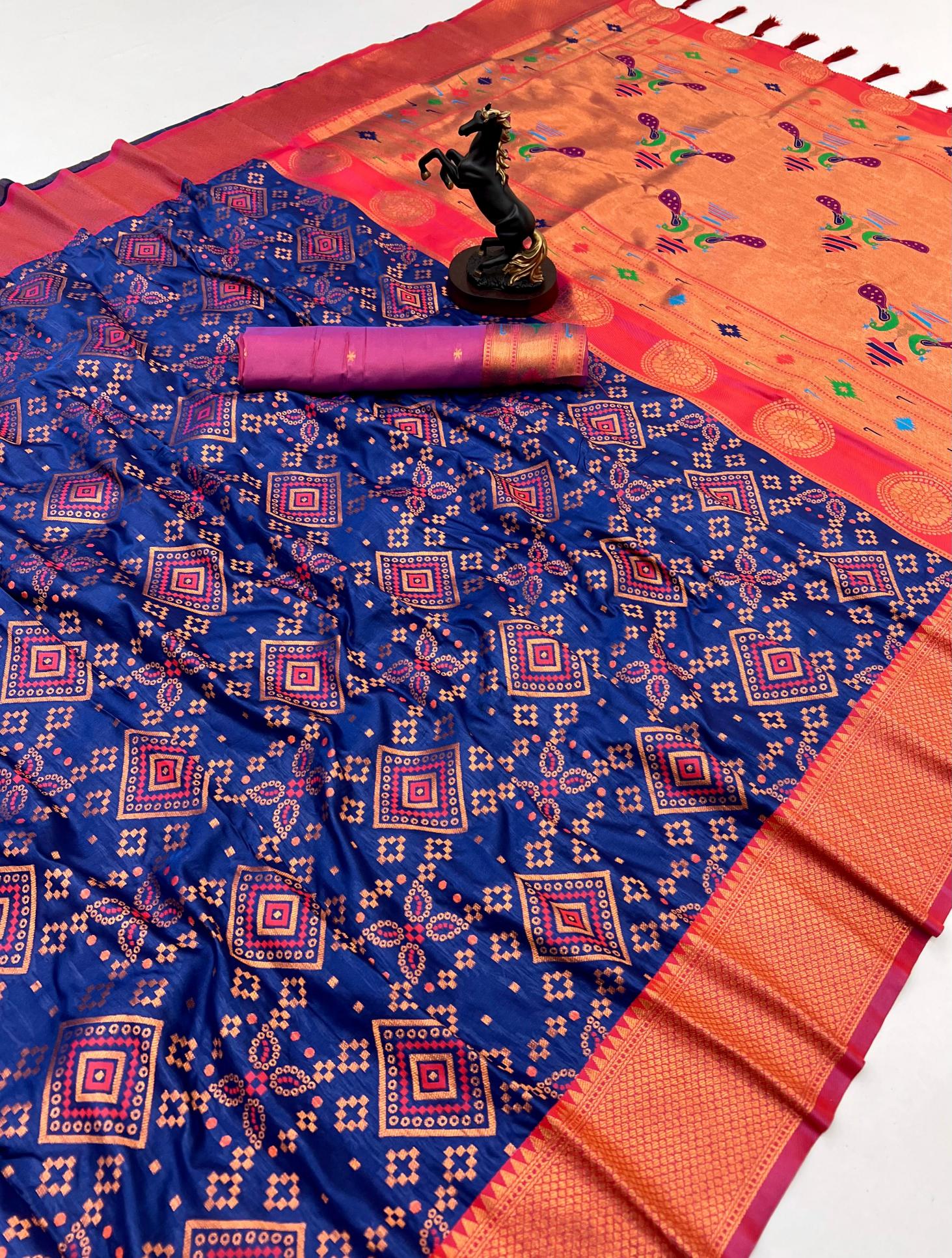 Malhar ragini vol 10 unique ikkat patola indian saree women