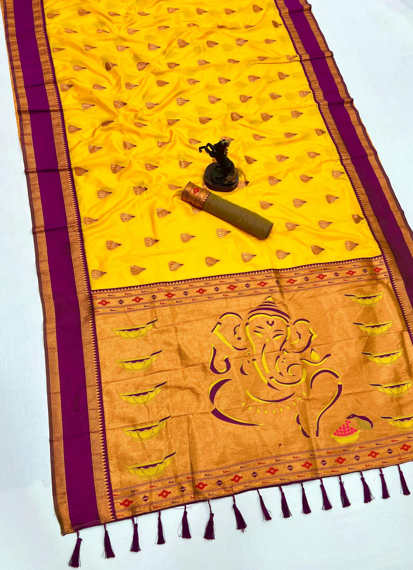 Malhar shree ganesh festival special modak paithani surat sarees price